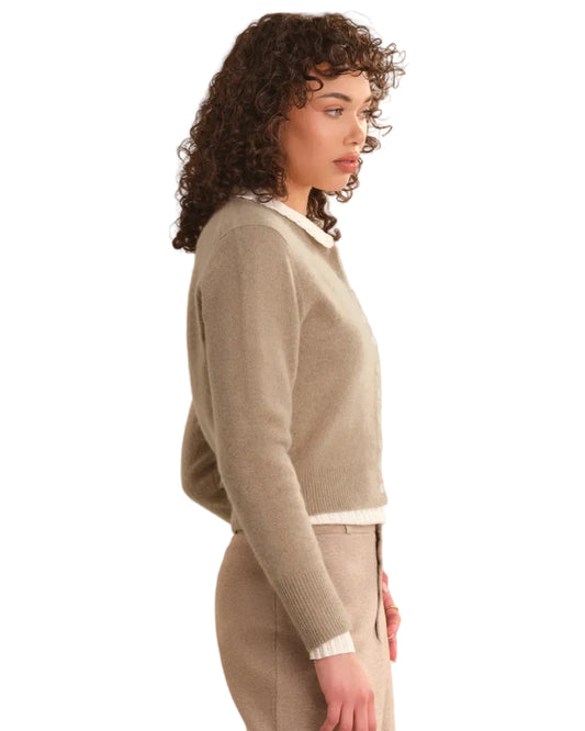 525 | Camel Button Up Classic Cashmere Cardigan