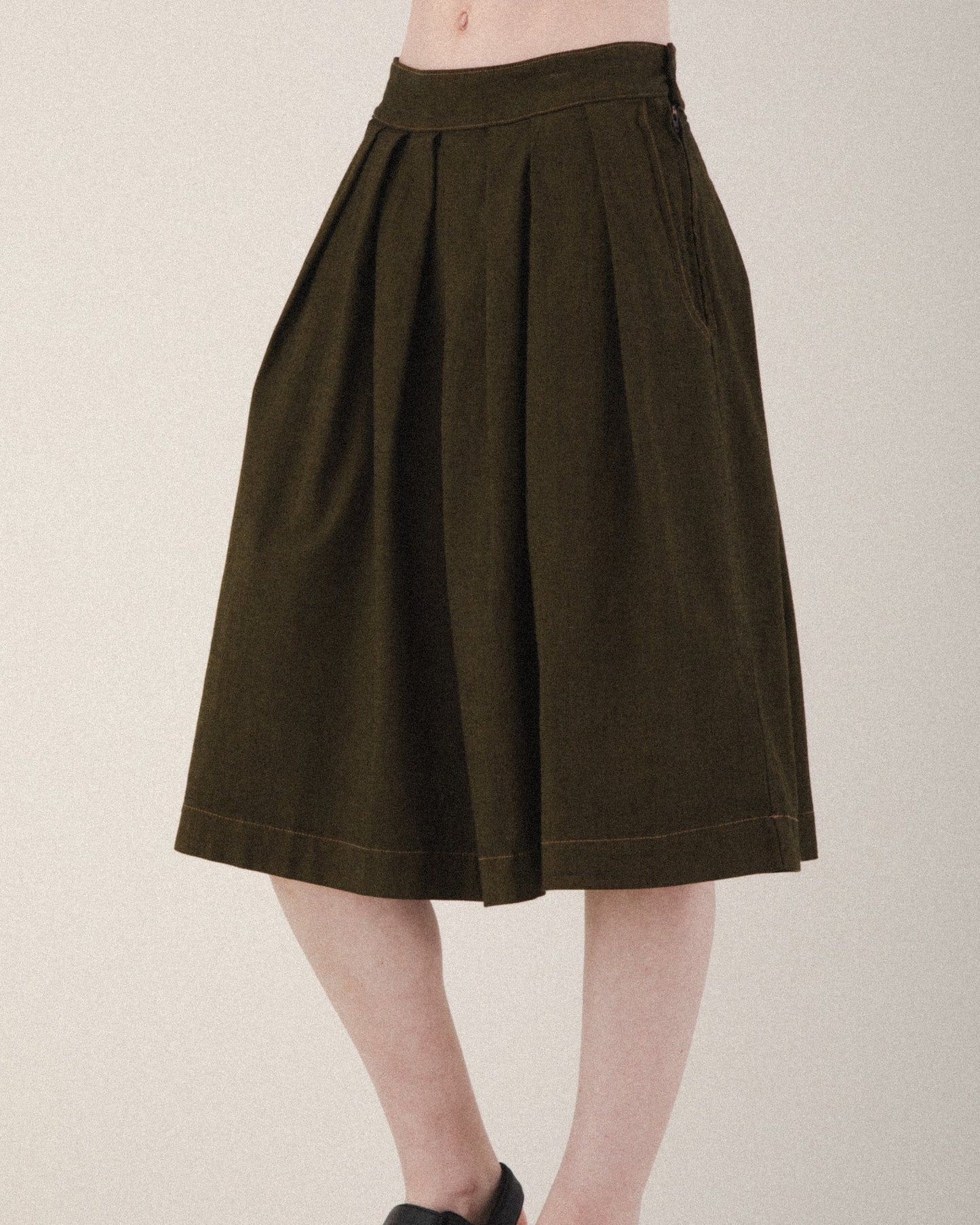 Prairie Underground | Pleated Denim Midi Skirt