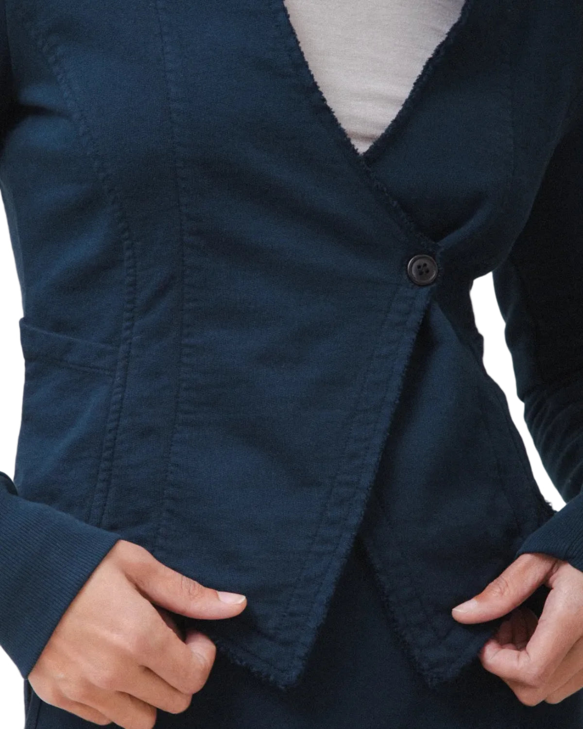 Prairie Underground | Dark Blue Fitted Cross Button Jacket