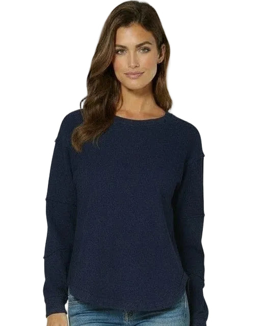 Mododoc | Heather Navy Seamed Sweatshirt