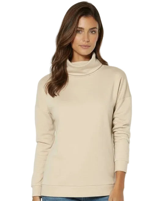 Mododoc | Tan Turtleneck Long Sleeve Top
