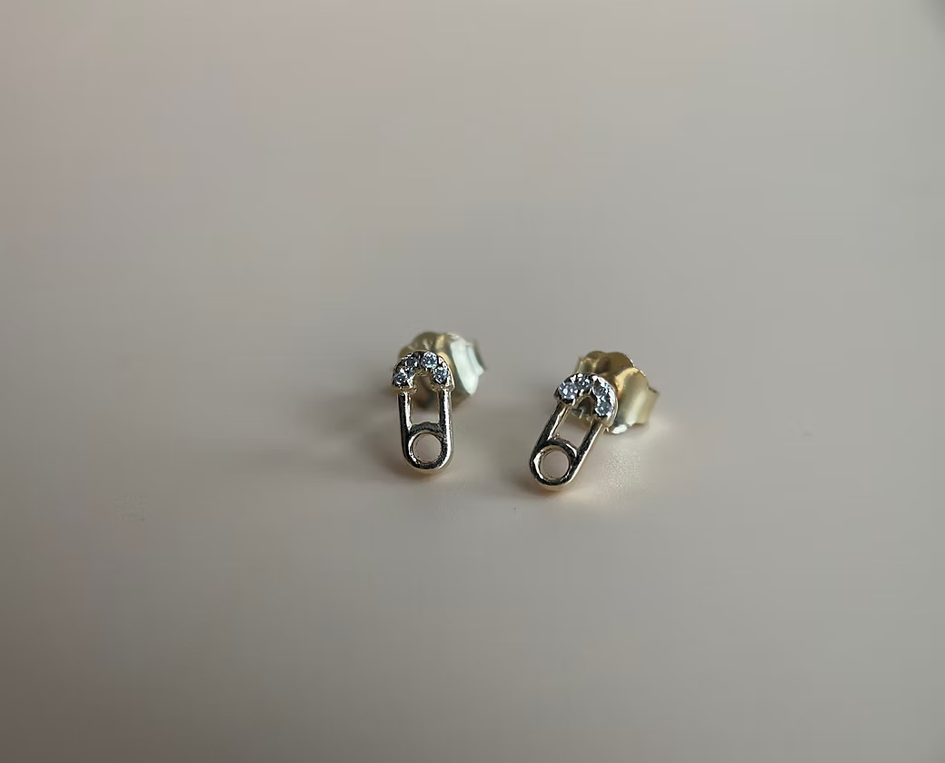 Diamonds Safety Pin Studs