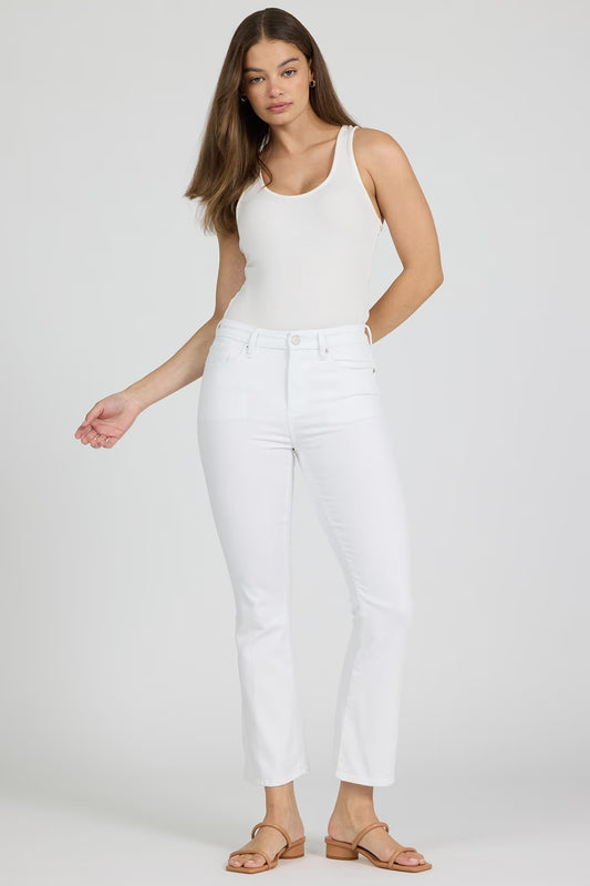 Dear John | White Cropped Flare Jean