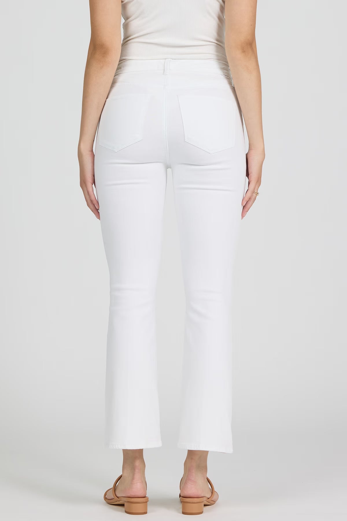 Dear John | White Cropped Flare Jean