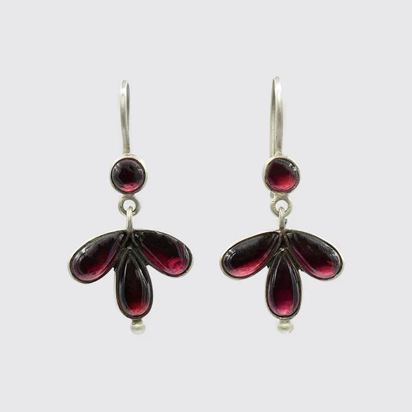Jane Diaz | Tiny Foil Backed Cabochon Drop Earrings