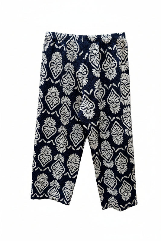 Bryn Walker | Navy Blue and White Cropped Pants
