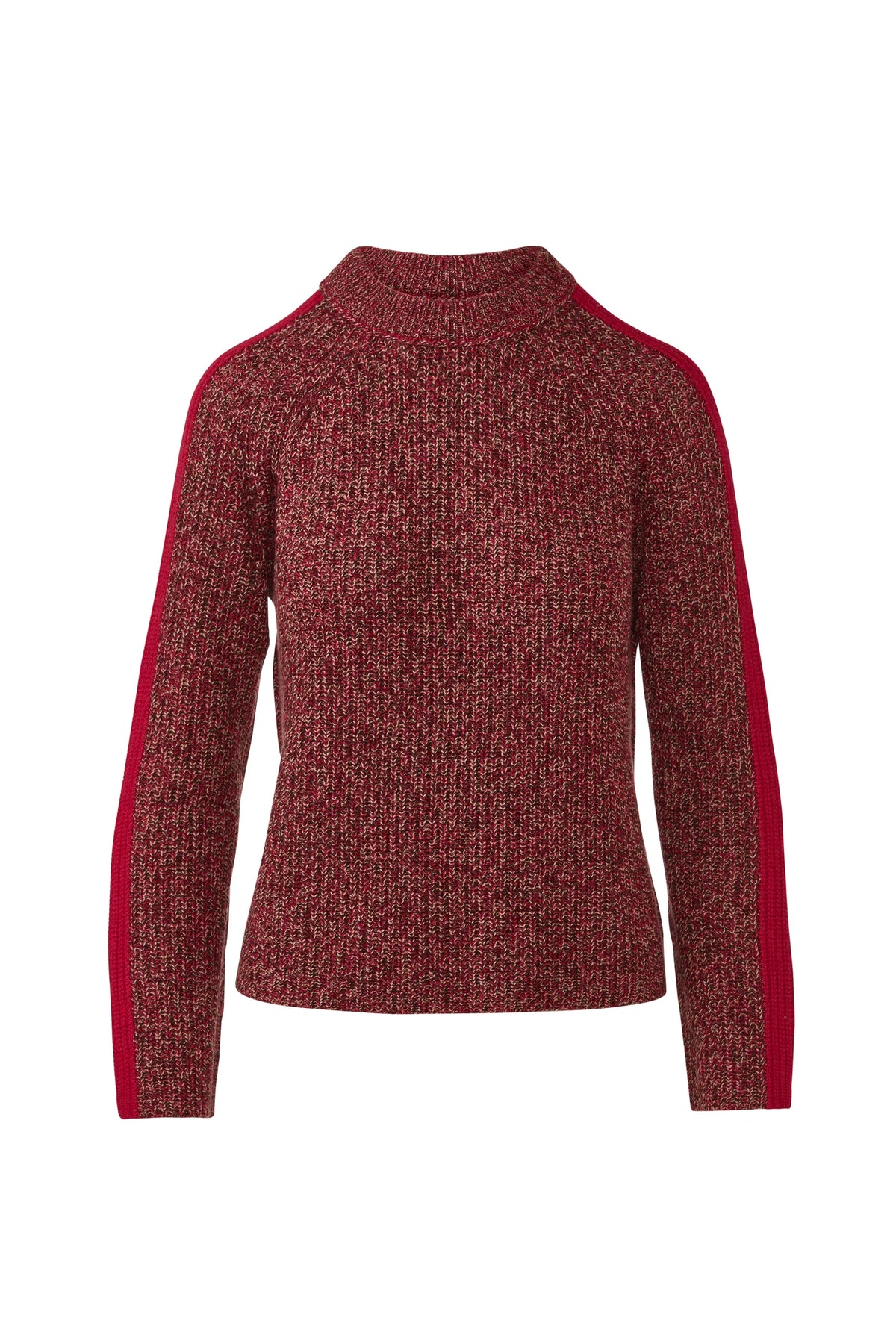 Kinross Cashmere | Pink Marled Shoulder Stripe Sweater