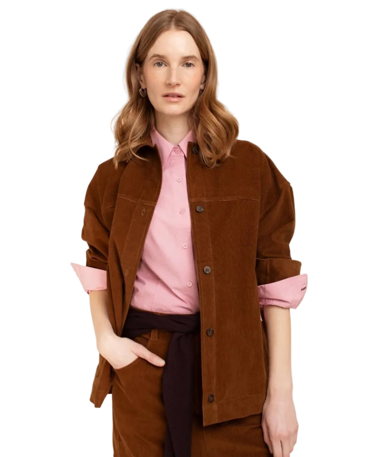 Paper Label | Brown Corduroy Shirt Jacket