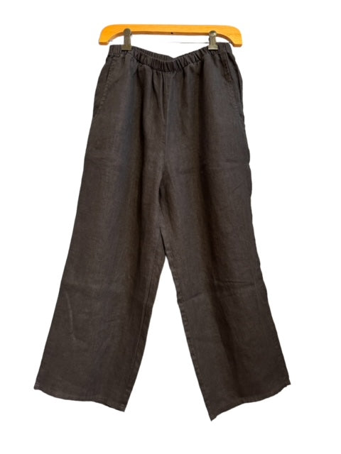 Floods Linen Pant in Black / FLAX