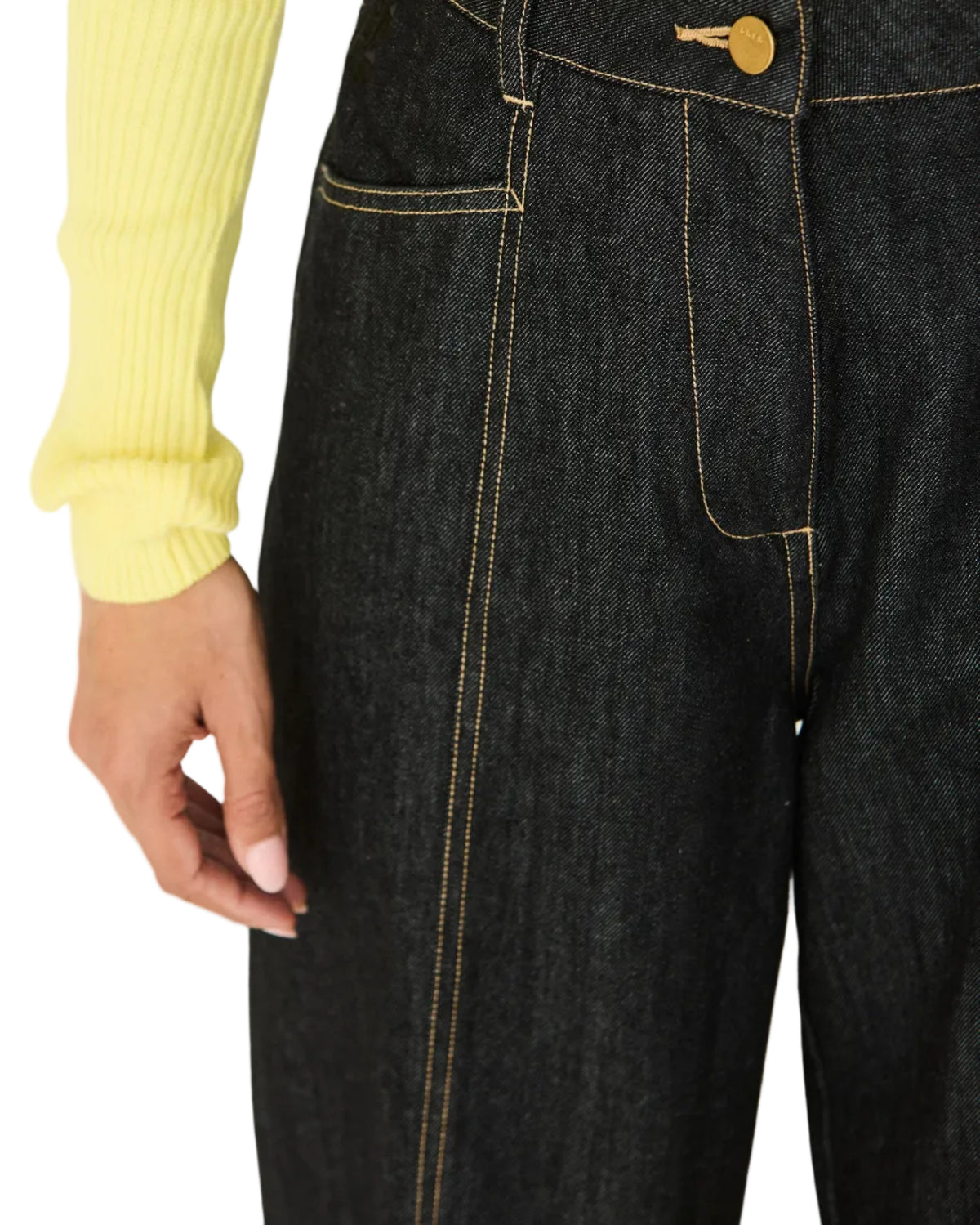 SKFK | Black Stitch Detail Barrel Jeans