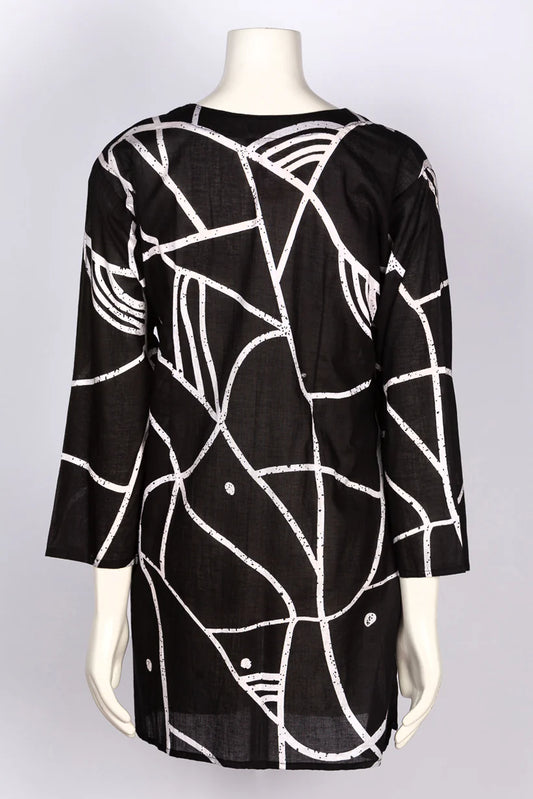 Dolma Black Geometric Tunic