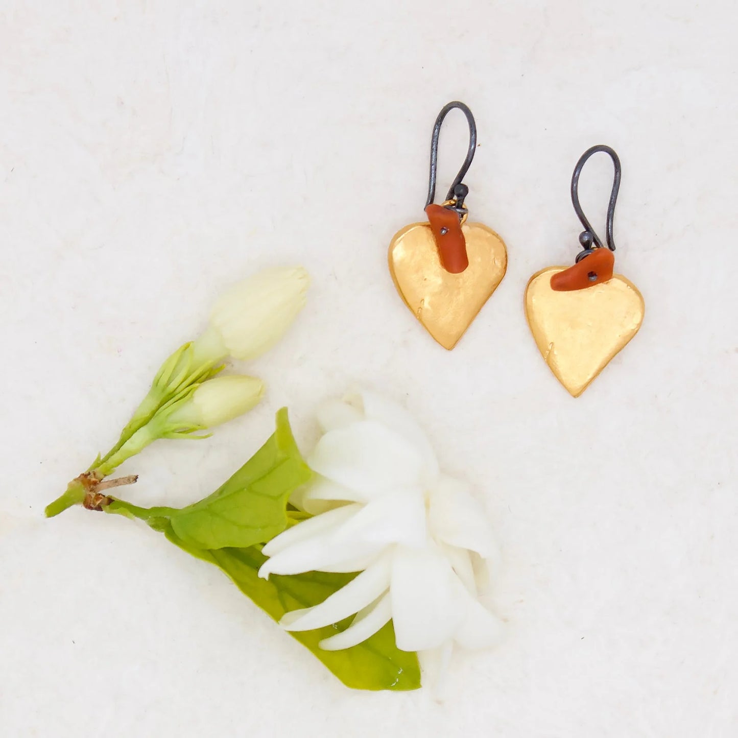 River Song | Golden Rustic Heart Earrings