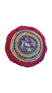 Circular Embroidered Mirror Textile | Artisans in India