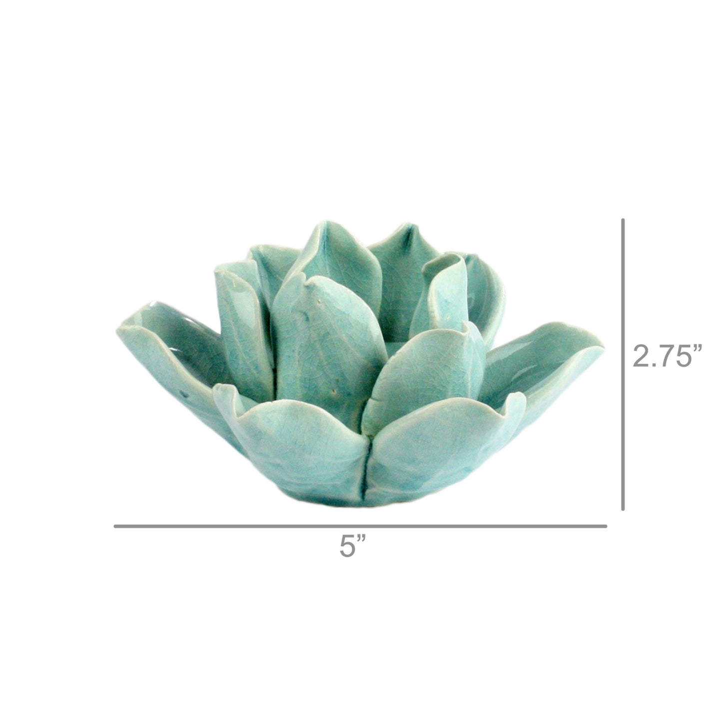 Lotus Tea Light Candle Holder | Teal