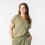 Classic Slouch Tee in Putty | Maggie's Organics