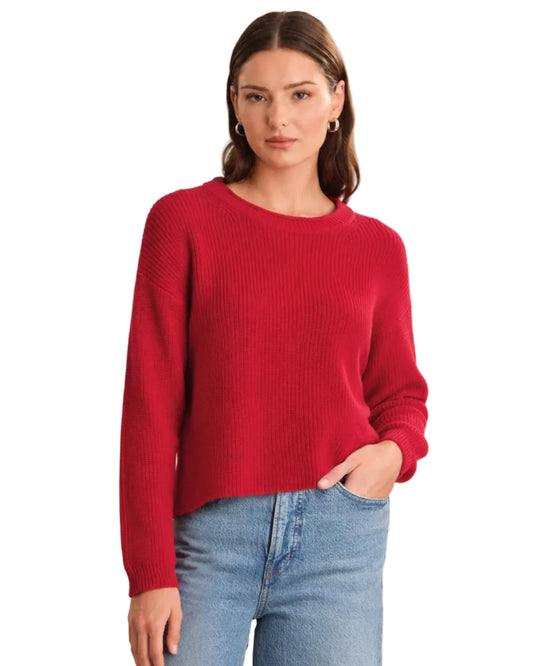 525 | Bright Red Cropped Pullover Sweater