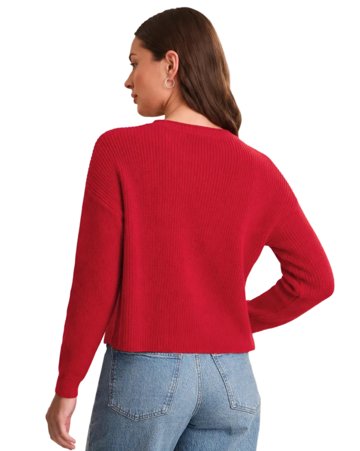 525 | Bright Red Cropped Pullover Sweater