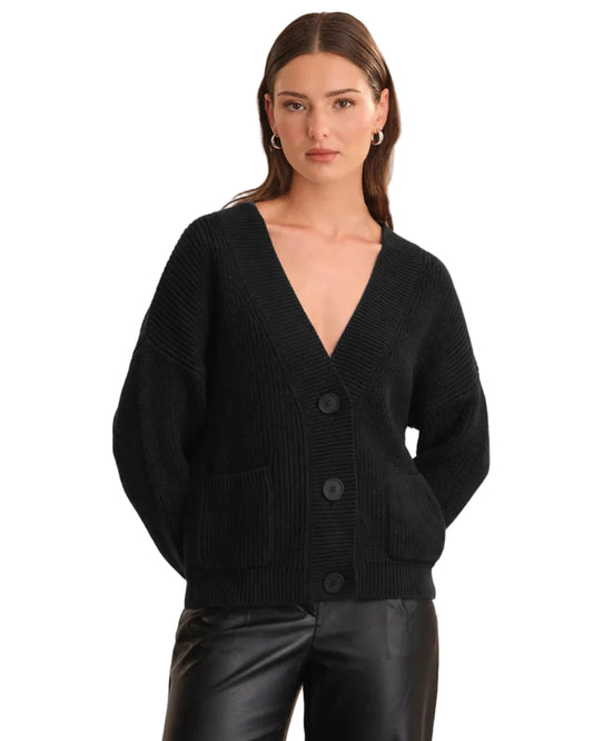 525 | Black Relaxed Pocket Cardigan