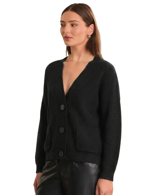525 | Black Relaxed Pocket Cardigan