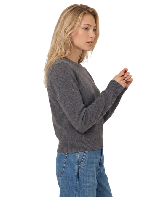 525 | Grey Crewneck Cashmere Pullover Sweater