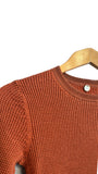 Shirttail Waffle Crew Top in Redwood | Margaret O'Leary