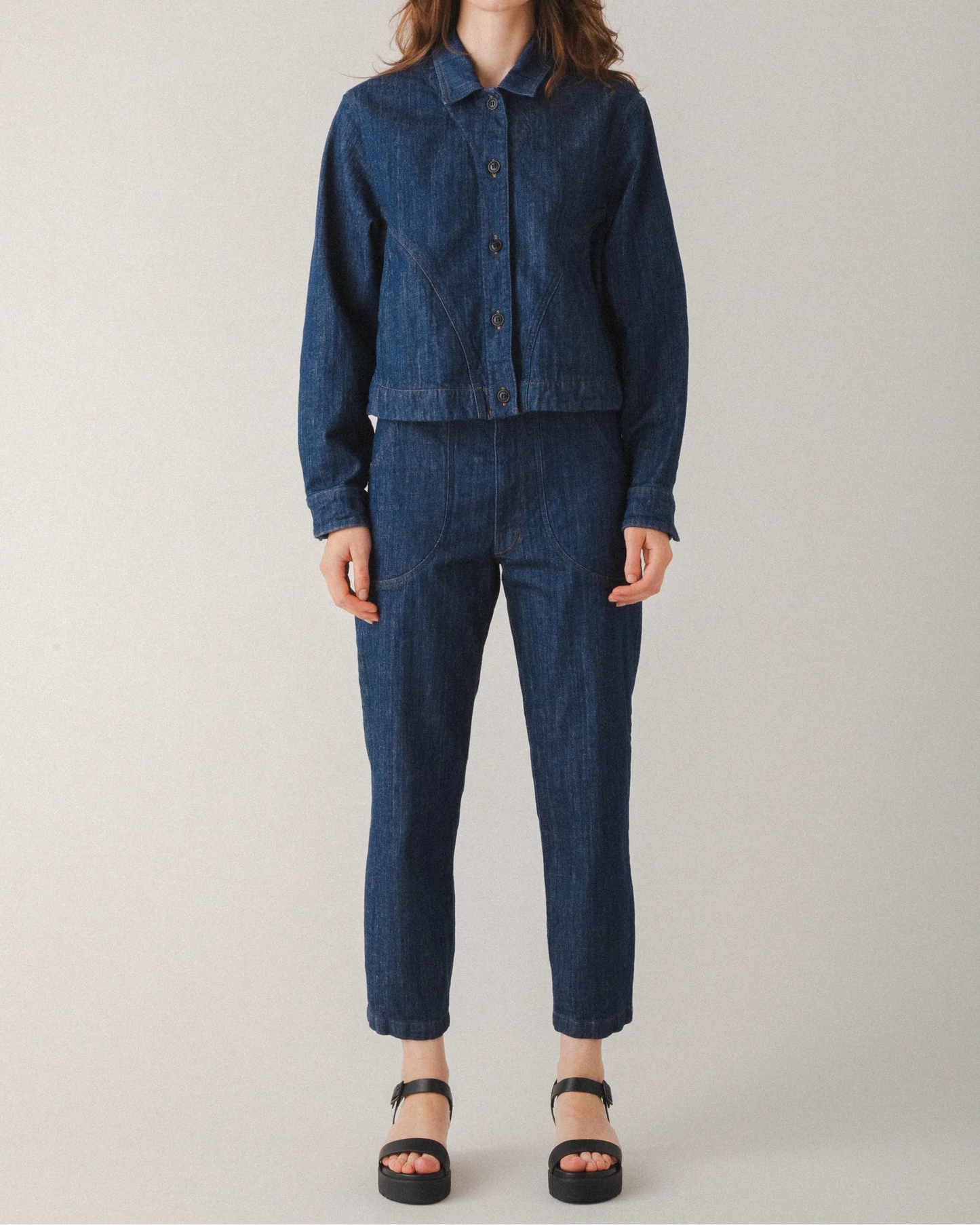 Prairie Underground | Dark Wash Mid-Rise Lantern Jeans