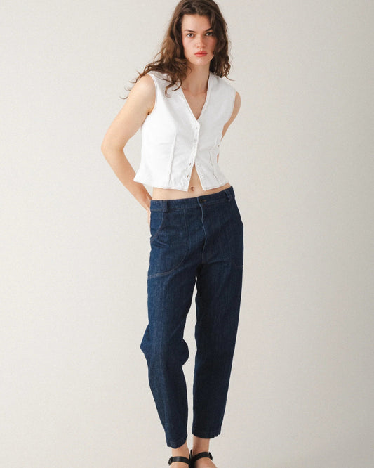 Prairie Underground | Dark Wash Mid-Rise Lantern Jeans