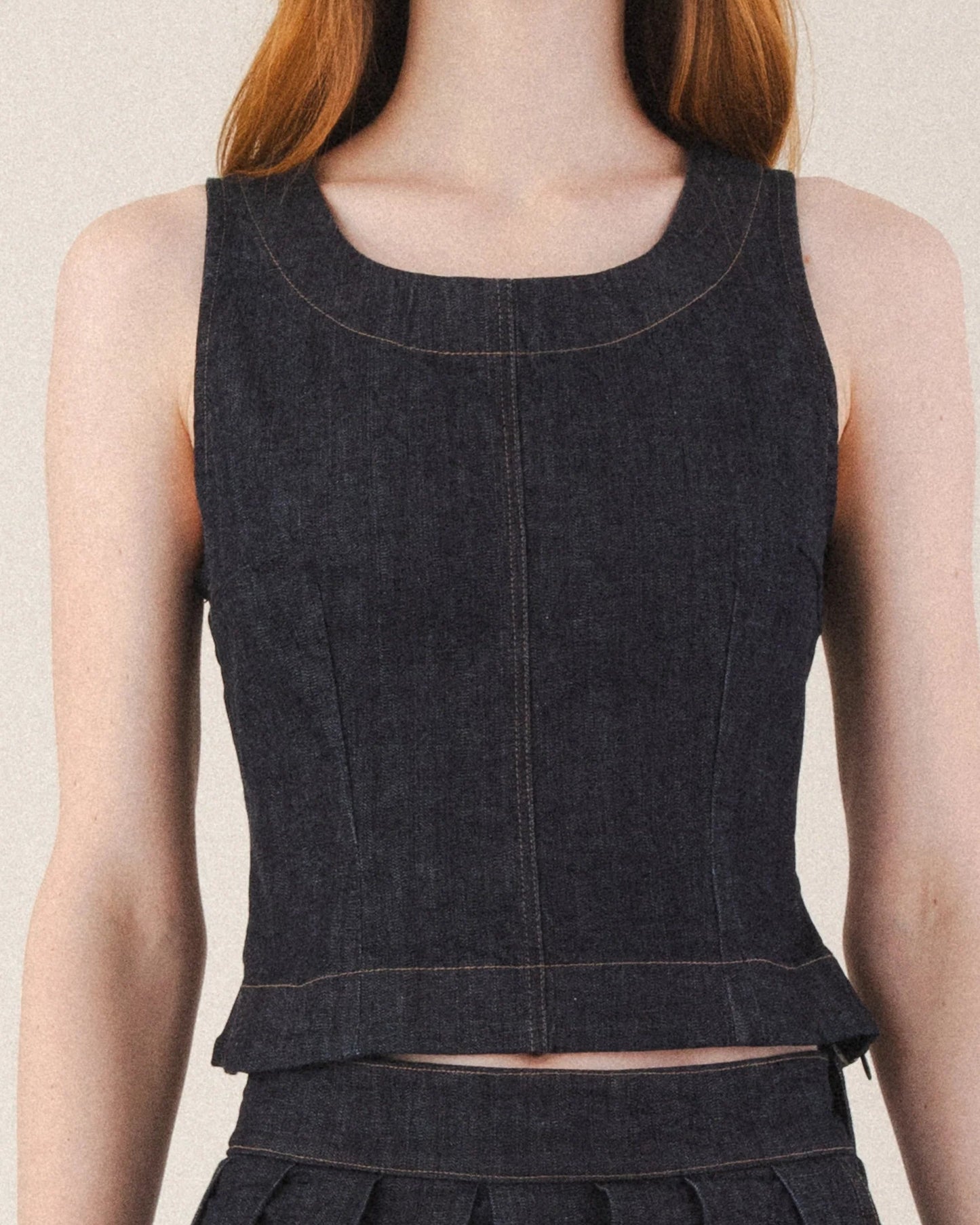 Prairie Underground | Scoop Neck Denim Sleeveless Top
