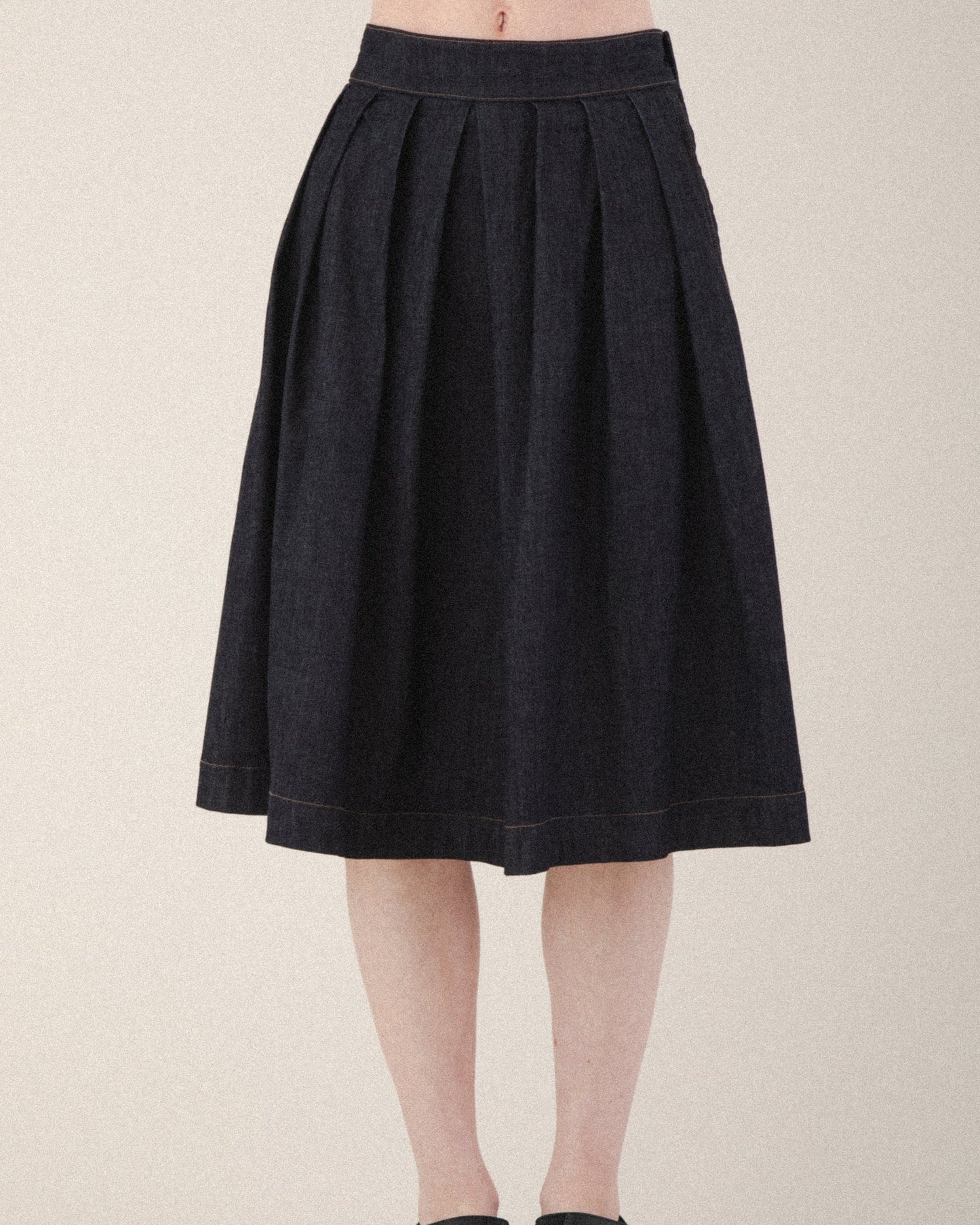 Prairie Underground | Pleated Denim Midi Skirt