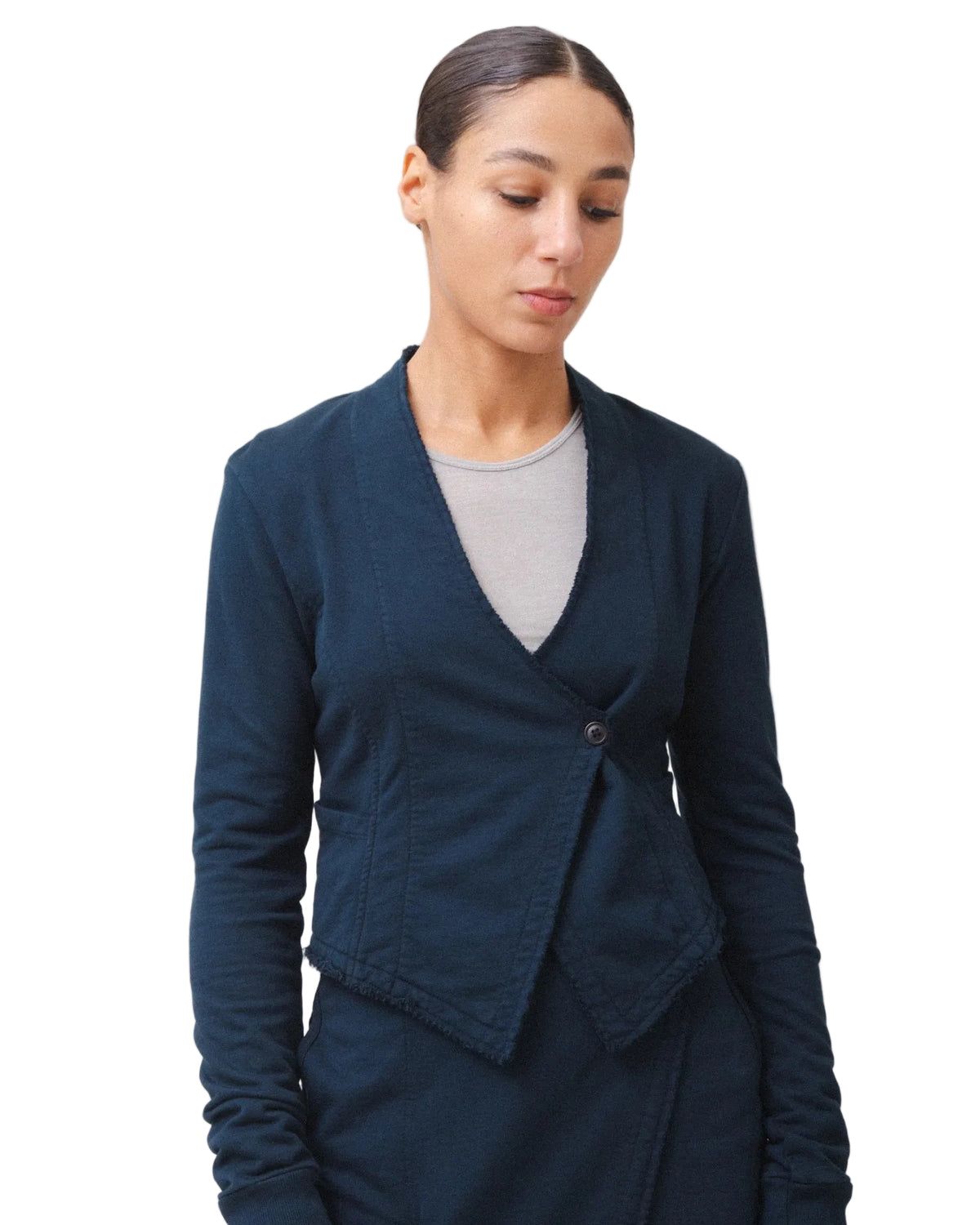 Prairie Underground | Dark Blue Fitted Cross Button Jacket