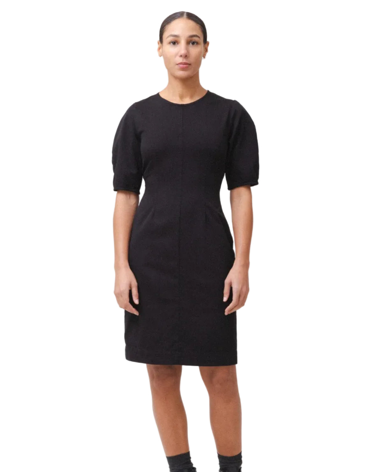 Prairie Underground | Black Structured Sleeve Knee Length Dress