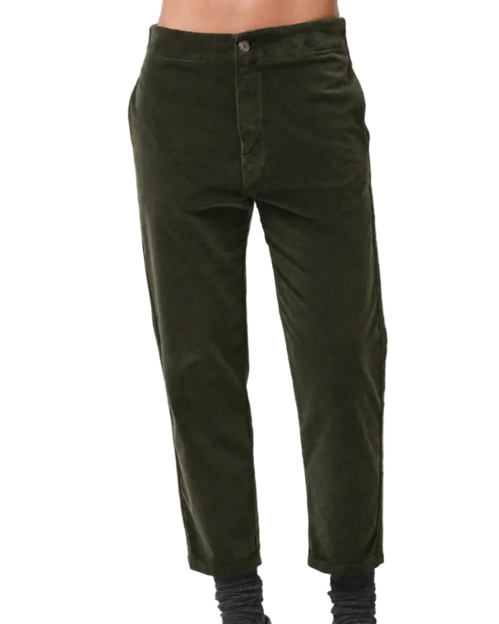 Prairie Underground | Dark Green Side Stripe Velvet Trousers