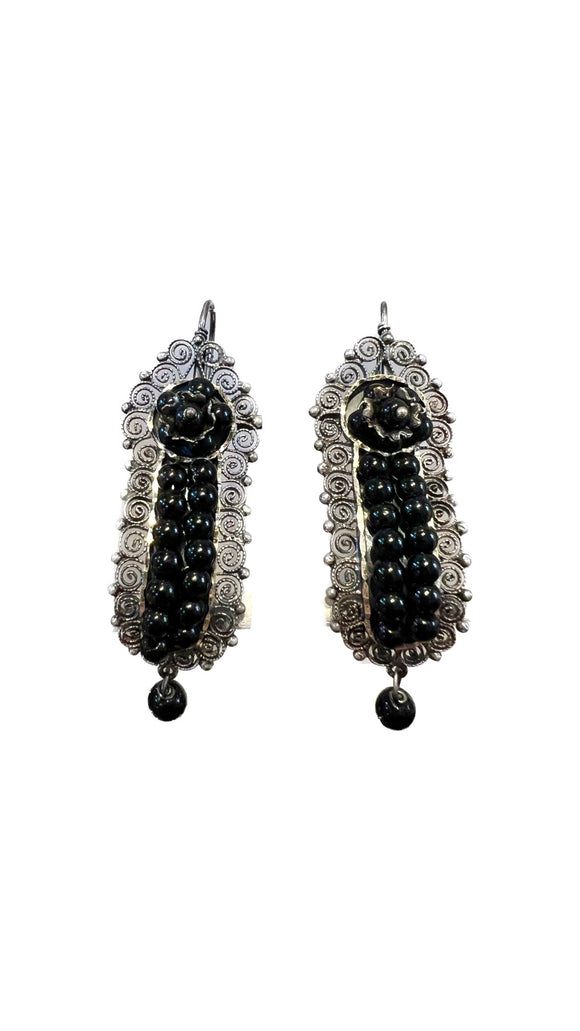Black Sterling Silver Gusano Earrings | Blue Jaguar Studios