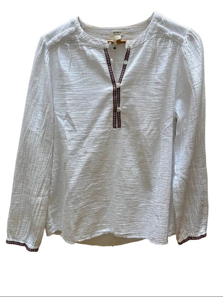 Dylan | White Long Sleeve Blouse