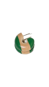 Green Tommy Stripe Mini Chunk Hoop | Binky & Lulu