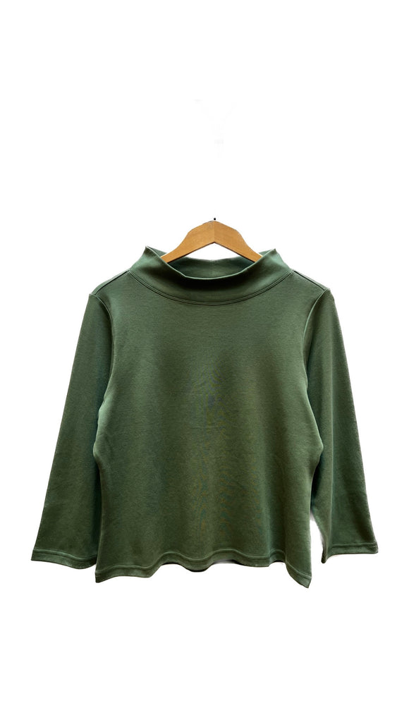 Boat Neck Blouse in Chive | IRIDIUM