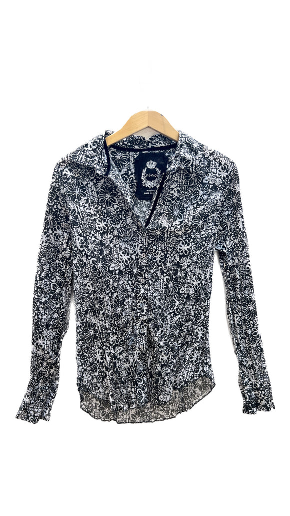 Black & White Button Down Blouse | CINO