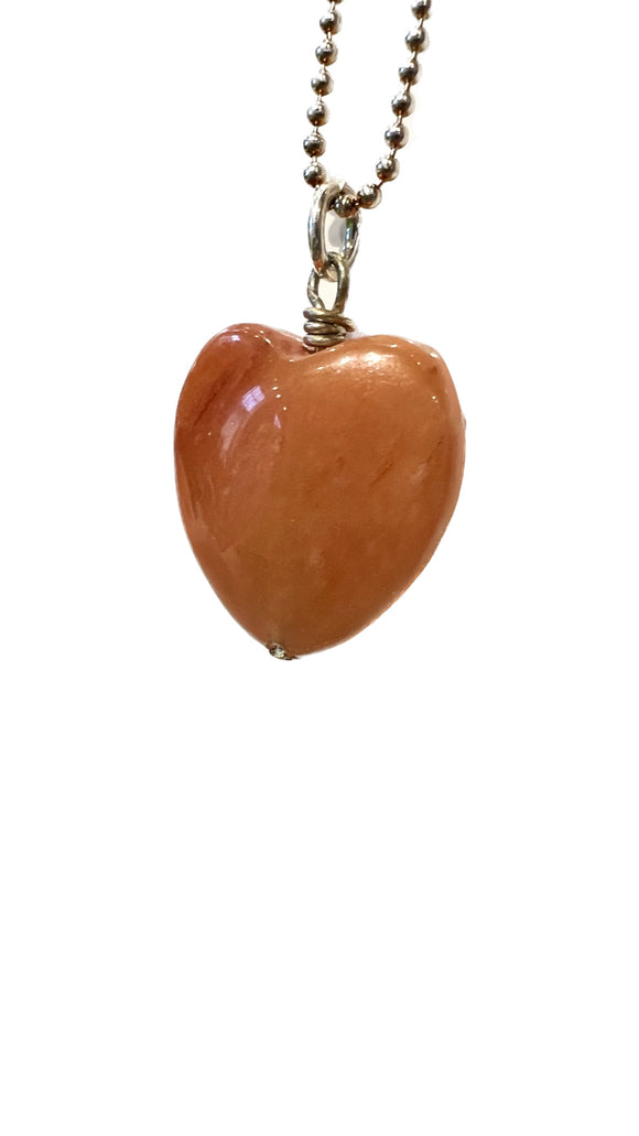Carnelian Heart Necklace | Cottage & Pearl