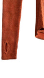 Shirttail Waffle Crew Top in Redwood | Margaret O'Leary