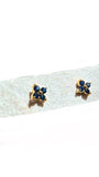 14k Gold Sapphire Flower Studs  | Shree Jewelers