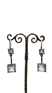 Clear Quartz Square Teardrop Earrings | Jane Diaz