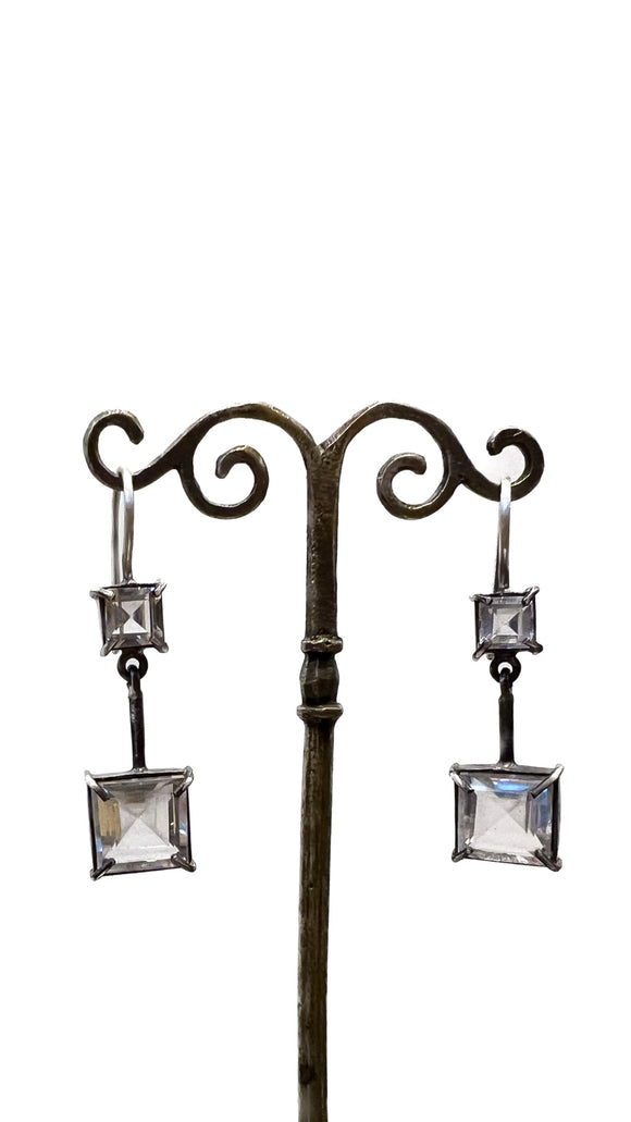 Clear Quartz Square Teardrop Earrings | Jane Diaz