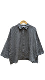3/4 Sleeve Checked Top with Yellow Pop of Color | Eleven Stitch Design