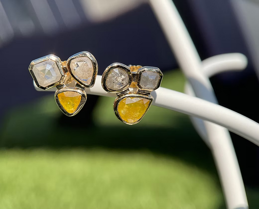 Icy Rose Cut Diamond Studs