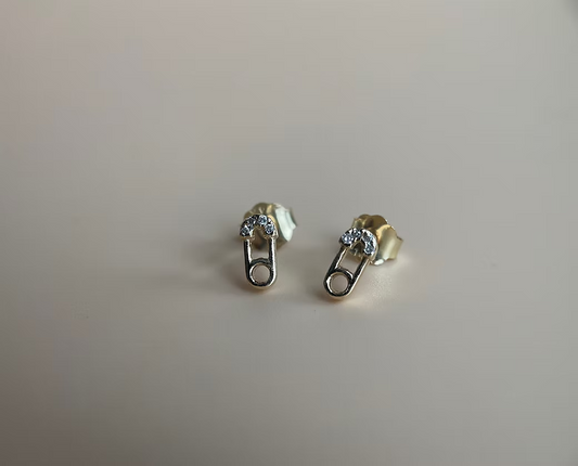 Diamonds Safety Pin Studs
