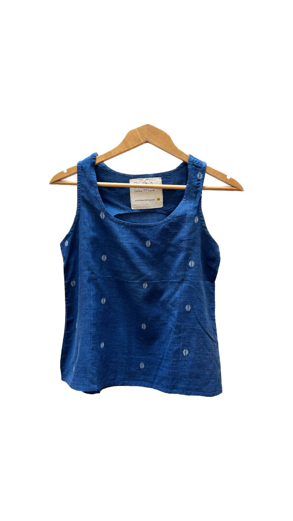 Navy Blue Sliced Dots Tank | DVAA
