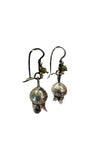 Sterling Silver Dangling Orb Earrings with Lime Accent Stone | Blue Jaguar Studios