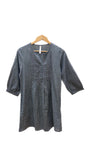 Vienna Pleated Dress in Woven Check Black | Mata Traders
