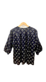 Devi Blouse in Floral Stamp Black | Mata Traders