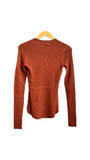 Shirttail Waffle Crew Top in Redwood | Margaret O'Leary